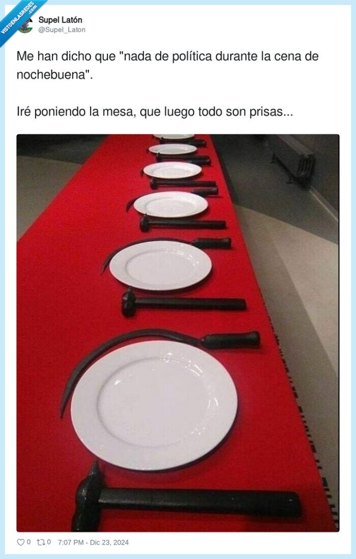 nochebuena,política,mesa,hoz,comunismo,martillo