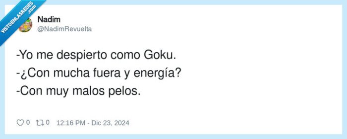 despierto,energía,goku,malos pelos