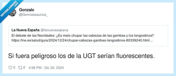 fluorescentes,peligroso,gambas,langostinos,ugt