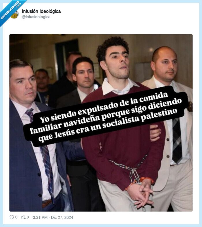 luigi mangione,expulsado,cena navideña