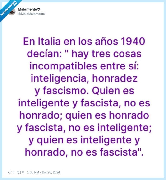 inteligencia,honradez,fascismo