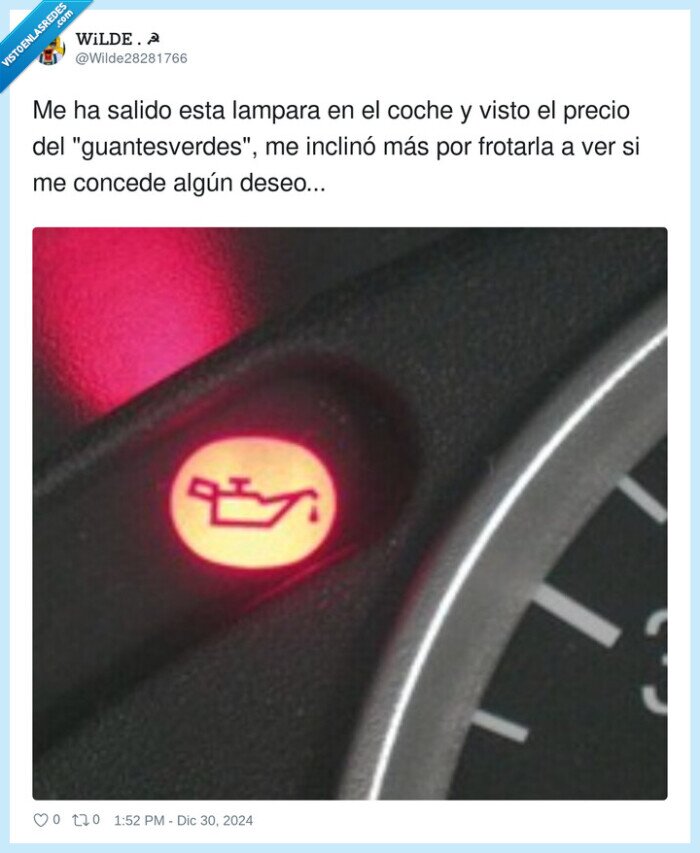 coche,lampara,fortar,aceite,aviso