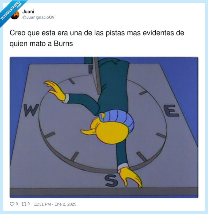 pista evidente,sr burns,dep,muerte,simpson