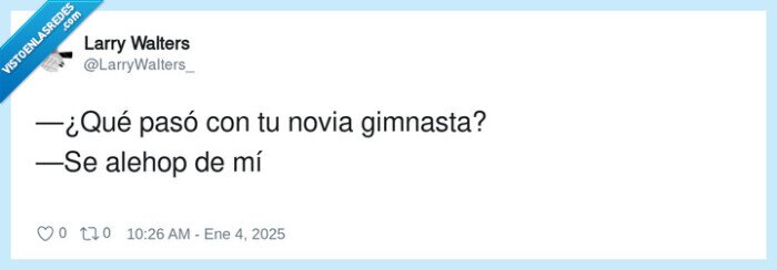 gimnasta,alehop,novia,alejarse