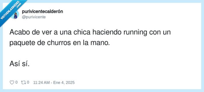 running,paquete,churros,chica