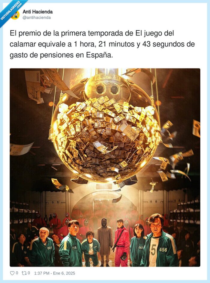 pensiones,equivalencia,juego del calamar,dinero