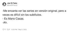 Enlace a Mario Casas necesita subtítulos, por @JoeDiFalco2