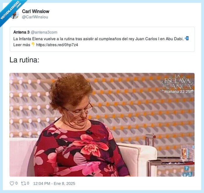 rutina,infanta elena,dormir,roncar