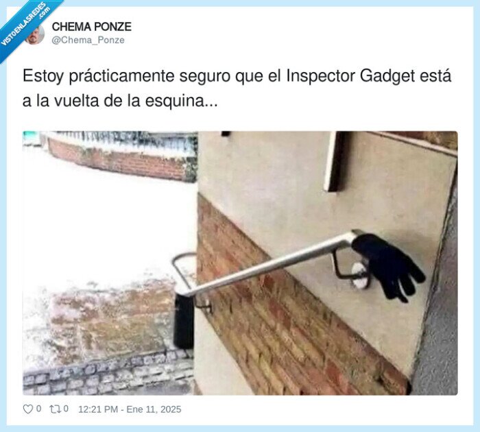 inspector gadget,guante,barandilla