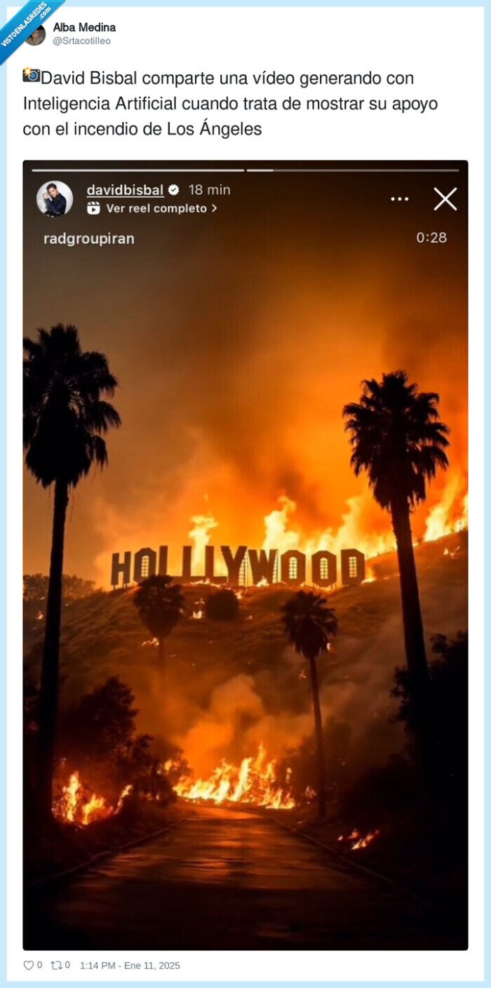 inteligencia artificial,generado,david bisbal,incendio,comparte