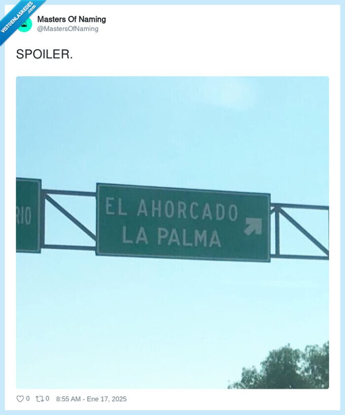 spoiler,señal,ahorcado,la palma