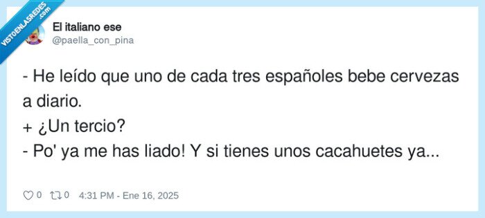 cacahuetes,españoles,cervezas,tercio