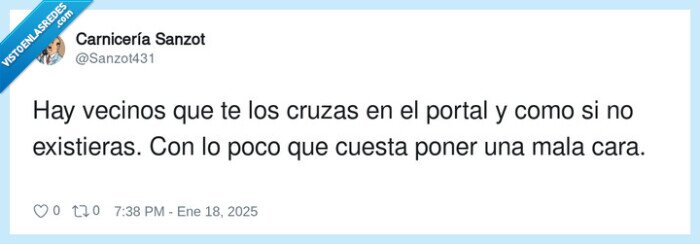 vecinos,cruzarse,portal,mala cara