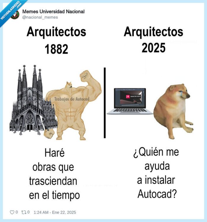 doge,cheems,sagrada familia,arquitectos,autocad