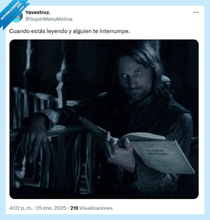 leer,el se&ntilde;or de los anillos,aragorn,interrumpir