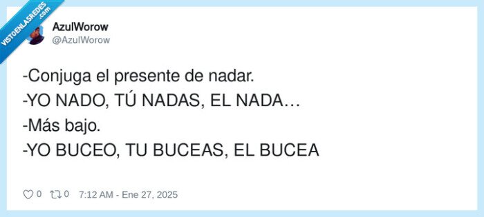 presente,bucear,conjugar,nadar