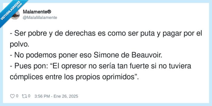 oprimidos,cómplices,beauvoir,derechas