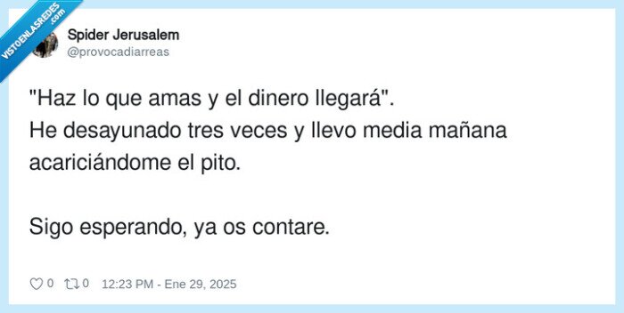 acariciándome,desayunar,esperar,llegará,mañana