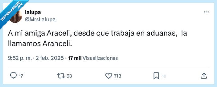 araceli,aduanas,llamar,aranceli,trabajar,amiga