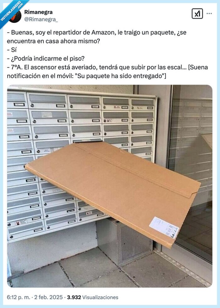 notificación,entregado,repartidor,amazon,escalera