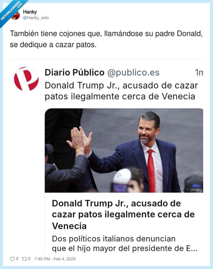 patos,cazar,donald trump jr