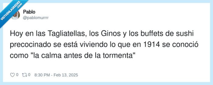 tagliatellas,precocinado,tormenta,san valentin,buffets