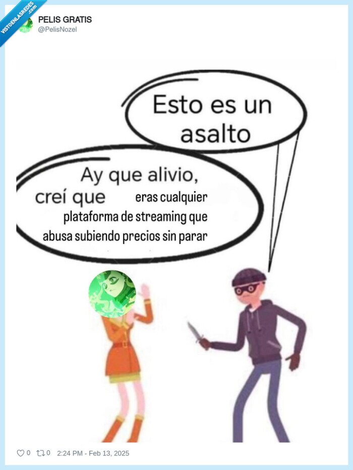 asalto,alivio,plataforma,streaming,precio,subidas