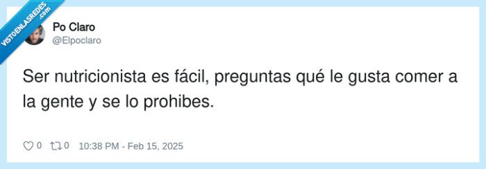 nutricionista,preguntar,prohibir,fácil,gustar,comer