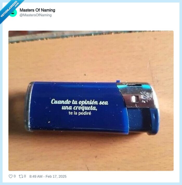 mechero,eslogan,opinion,croqueta