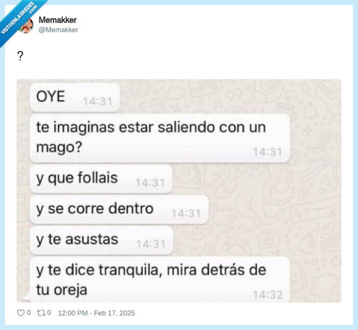 mago,mirar,oreja,detras