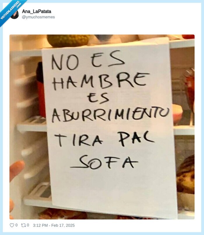 nevera,aburrimiento,sofa,hambre