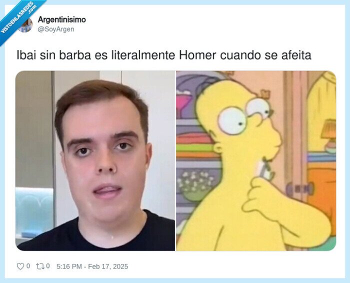 homer,afeitado,barba,ibai