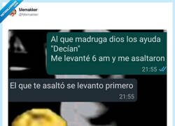 Enlace a Siempre hay alguien que se levanta antes, por @Memakker