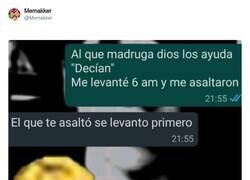 Enlace a Siempre hay alguien que se levanta antes, por @Memakker