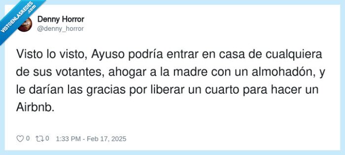 almohadón,ayuso,airbnb,votantes,liberar