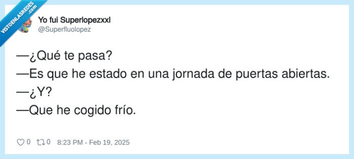 puertas abiertas,jornada,frío