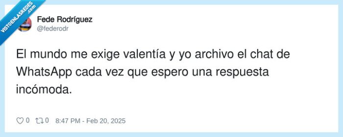 valentía,respuesta,incómoda,whatsapp,archivar