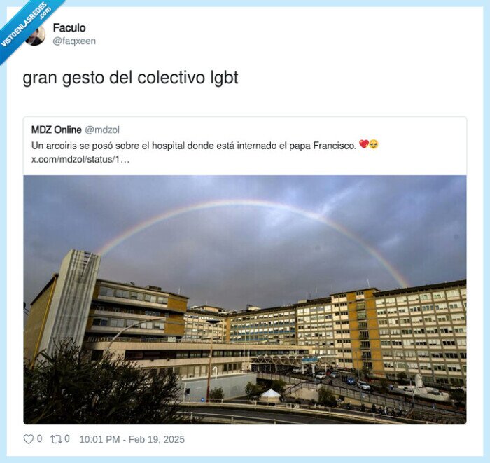 colectivo,gesto,gran,lgbt,papa,enfermo,delicado,hospital