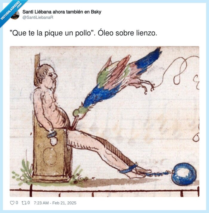 pique,pollo,óleo sobre lienzo