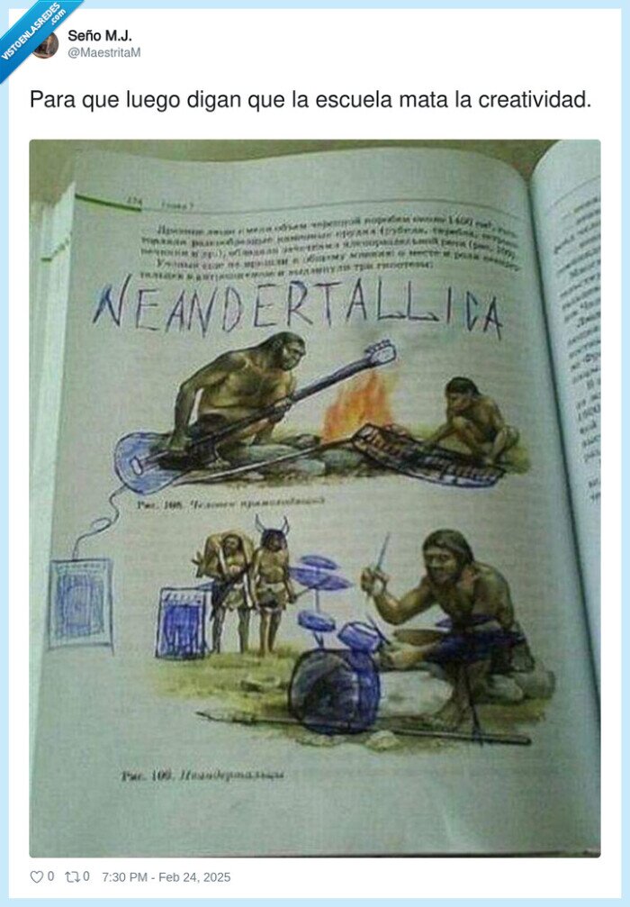 creatividad,escuela,libro,neandertal,metallica