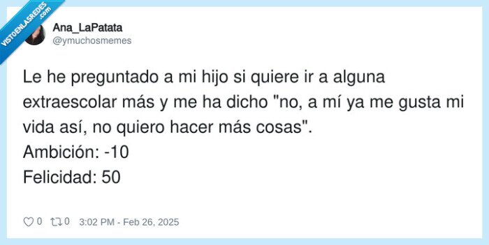 extraescolar,pregunta,ambición,felicidad,hijo