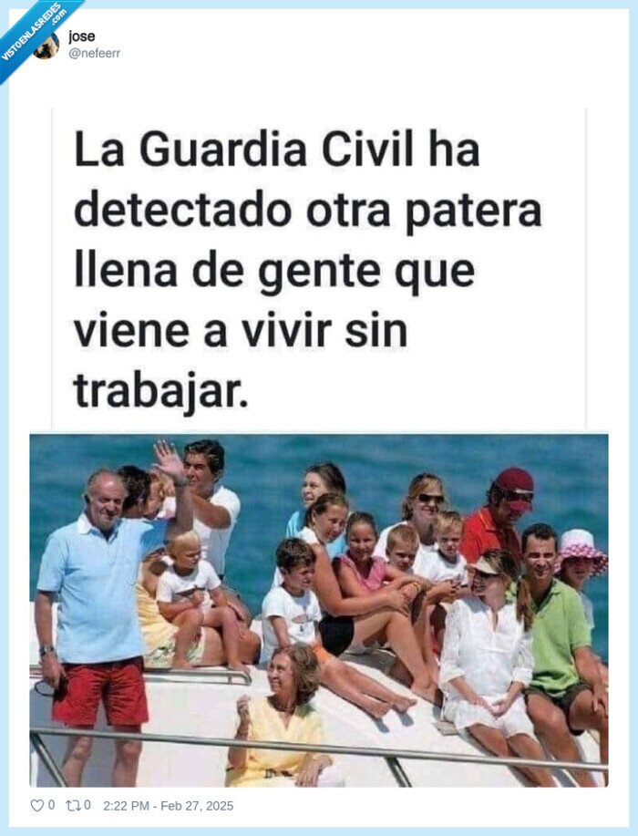 familia real,patera,parasitos