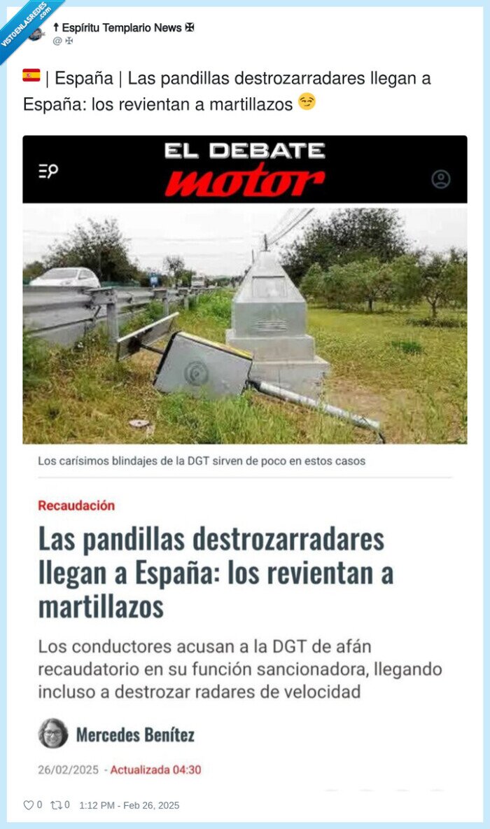 destrozarradares,martillazos,pandillas,revientan,españa