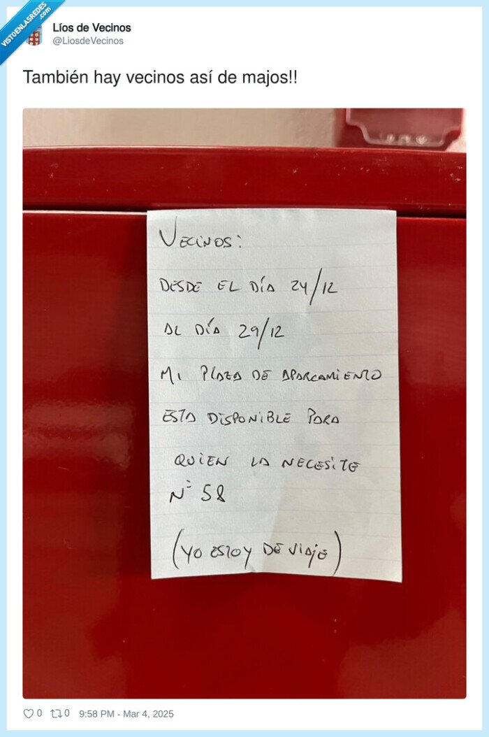 ofrecer,plaza de parking,vecinos,majos