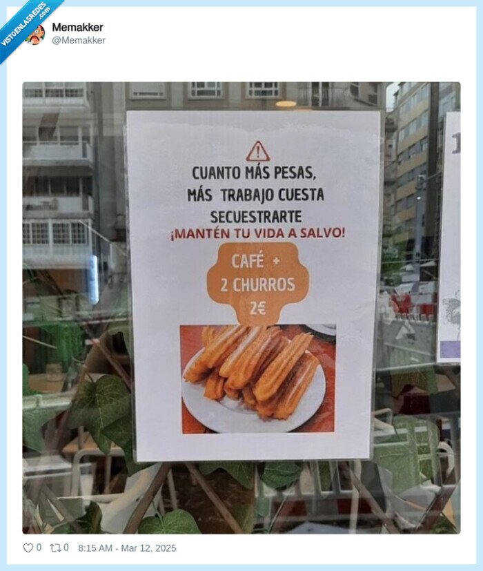 churros,cafe,secuestrar,pesar
