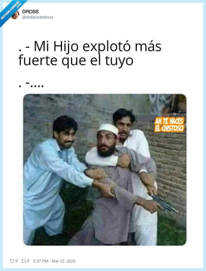 humor negro,explotar,musulmanes,hijo,comparar