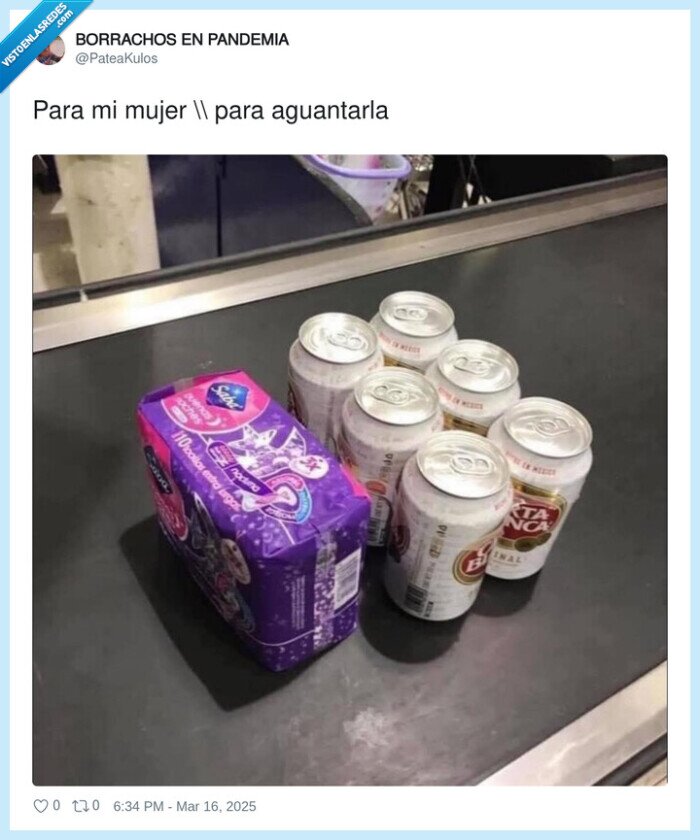 aguantar,mujer,compra,cervezas,compresas