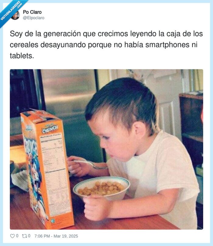 desayunar,generación,smartphones,crecer,cereales,leer