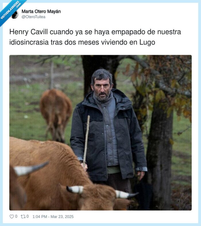idiosincrasia,empapado,henry cavill,vacas