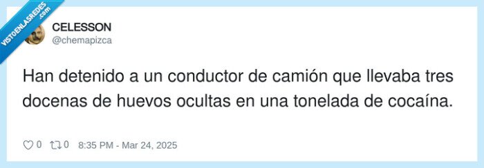 conductor,detenido,tonelada,coca,camión,huevos